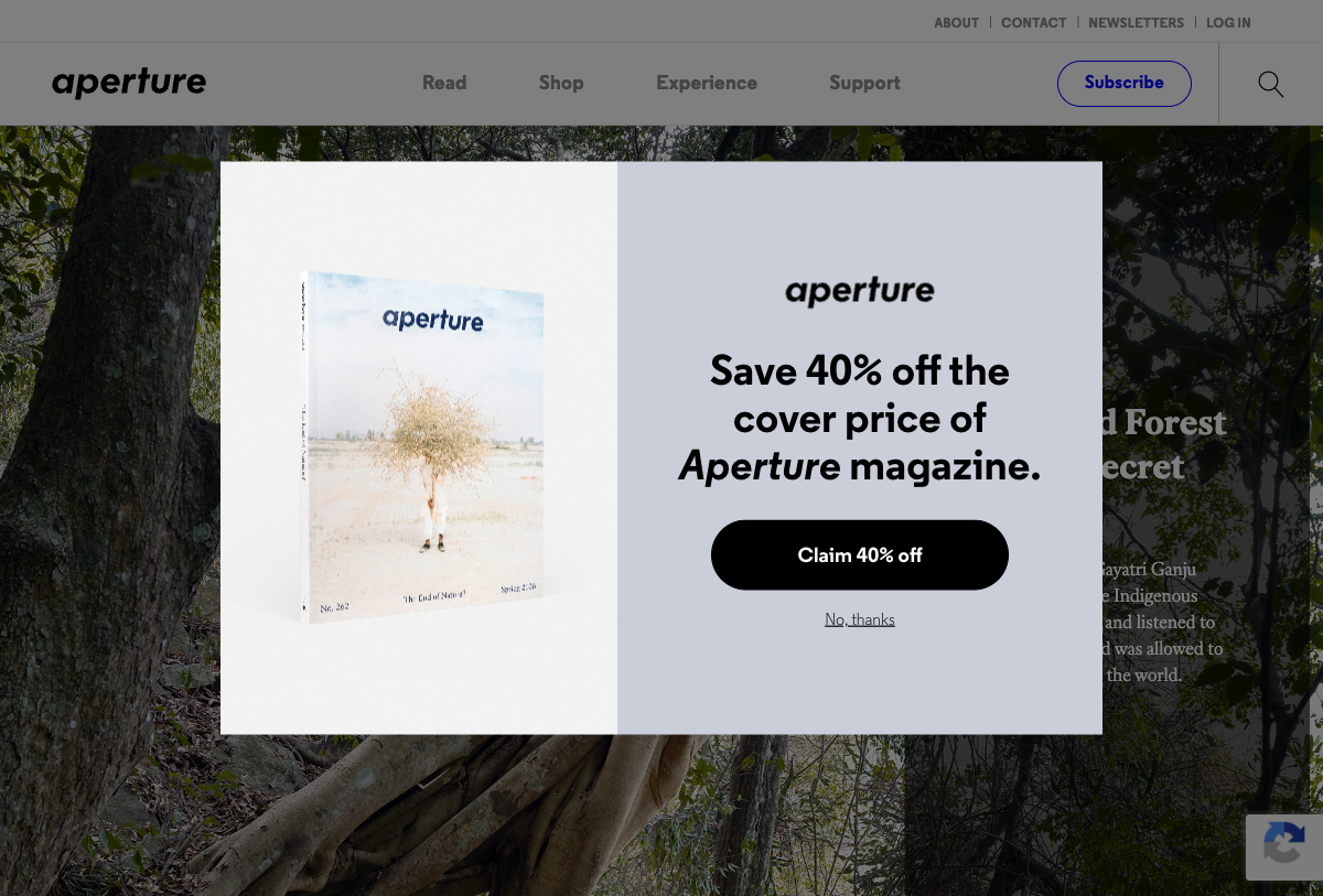 Aperture homepage