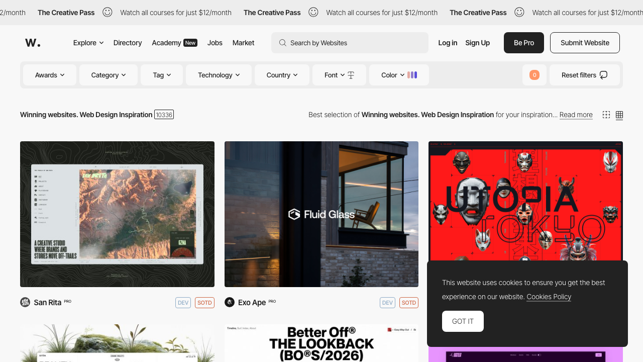 Awwwards / Websites screenshot