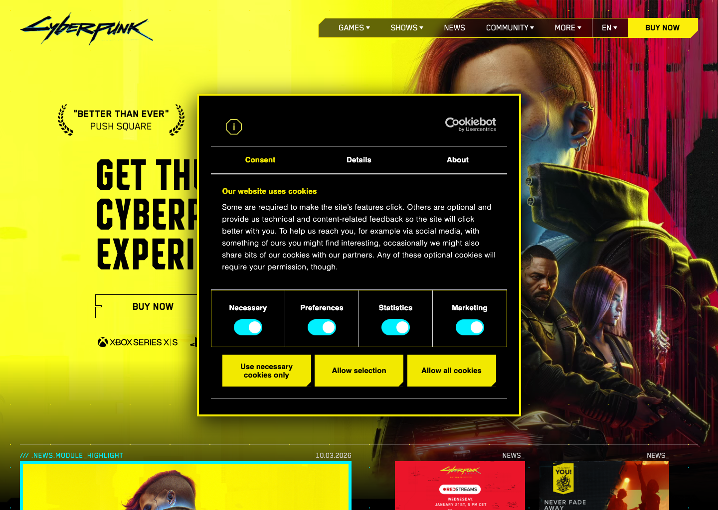 Cyberpunk homepage