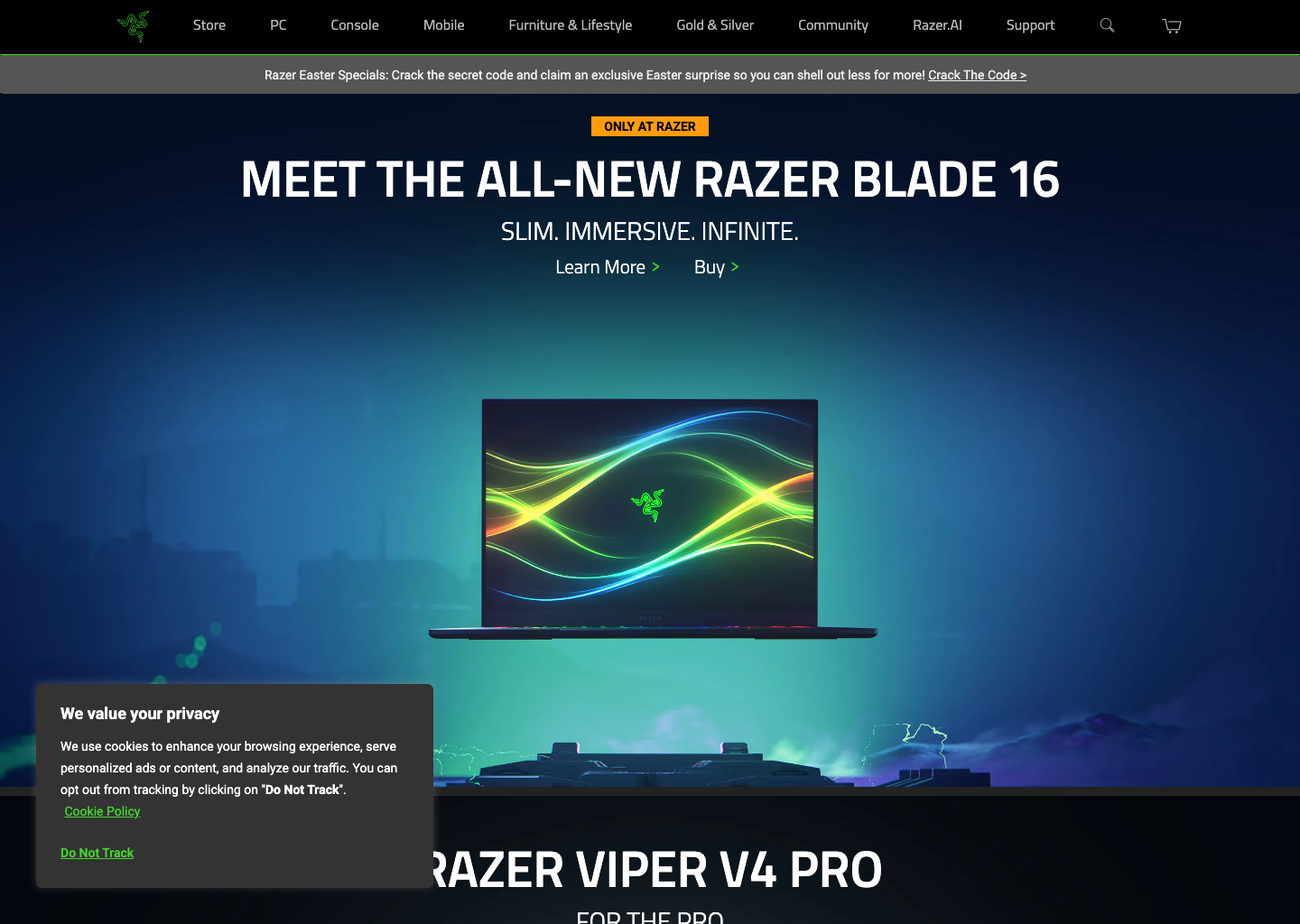 Razer homepage