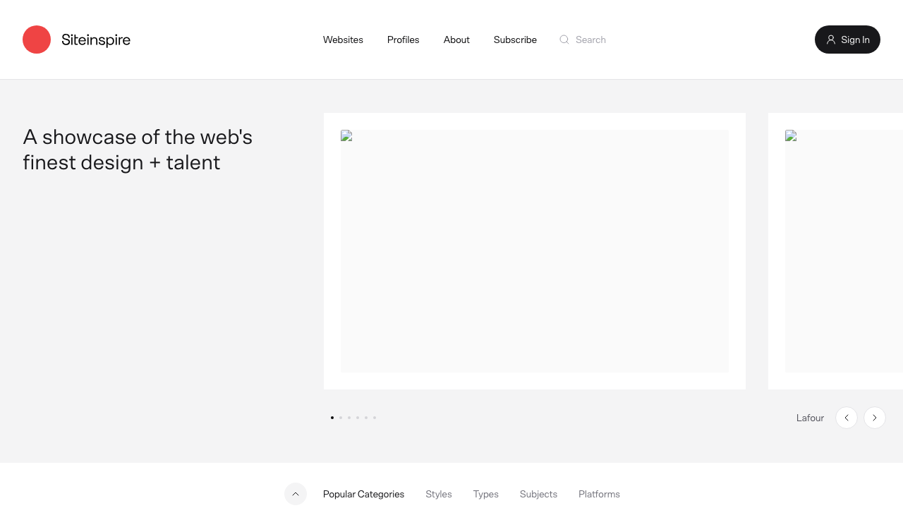 SiteInspire homepage