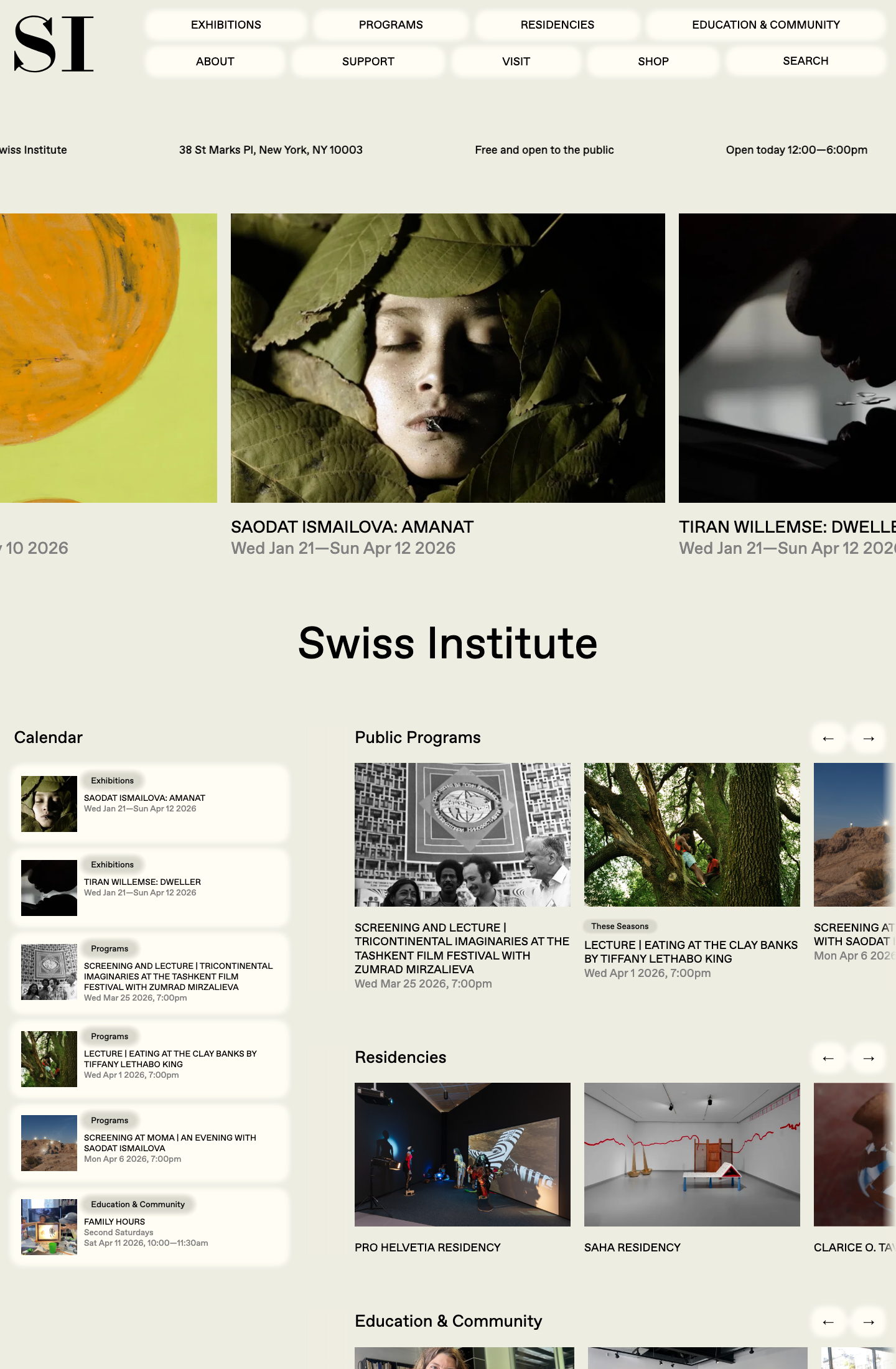Swiss Institute screenshot